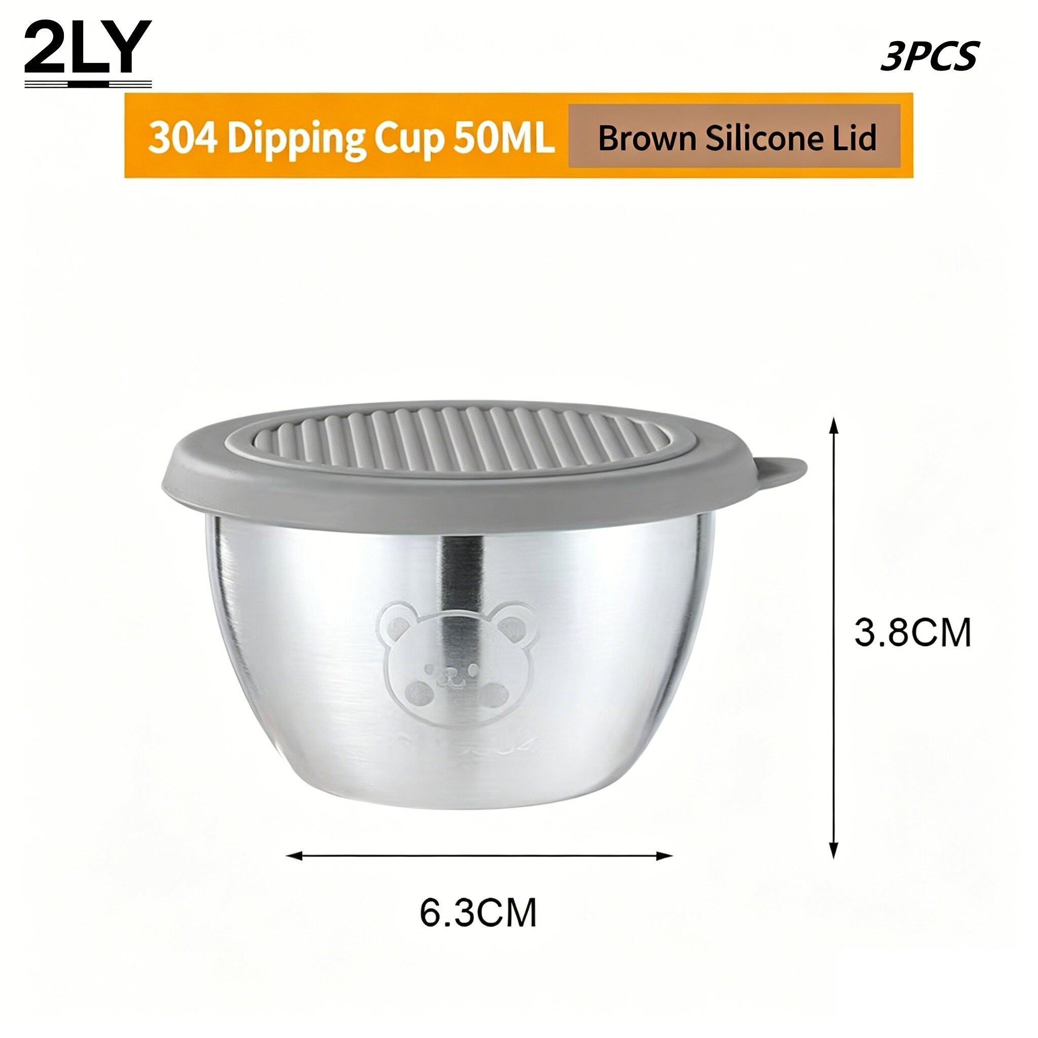 Sauce Dipping Cup - 3Pcs 304 Stainless Steel Sauce Cups
