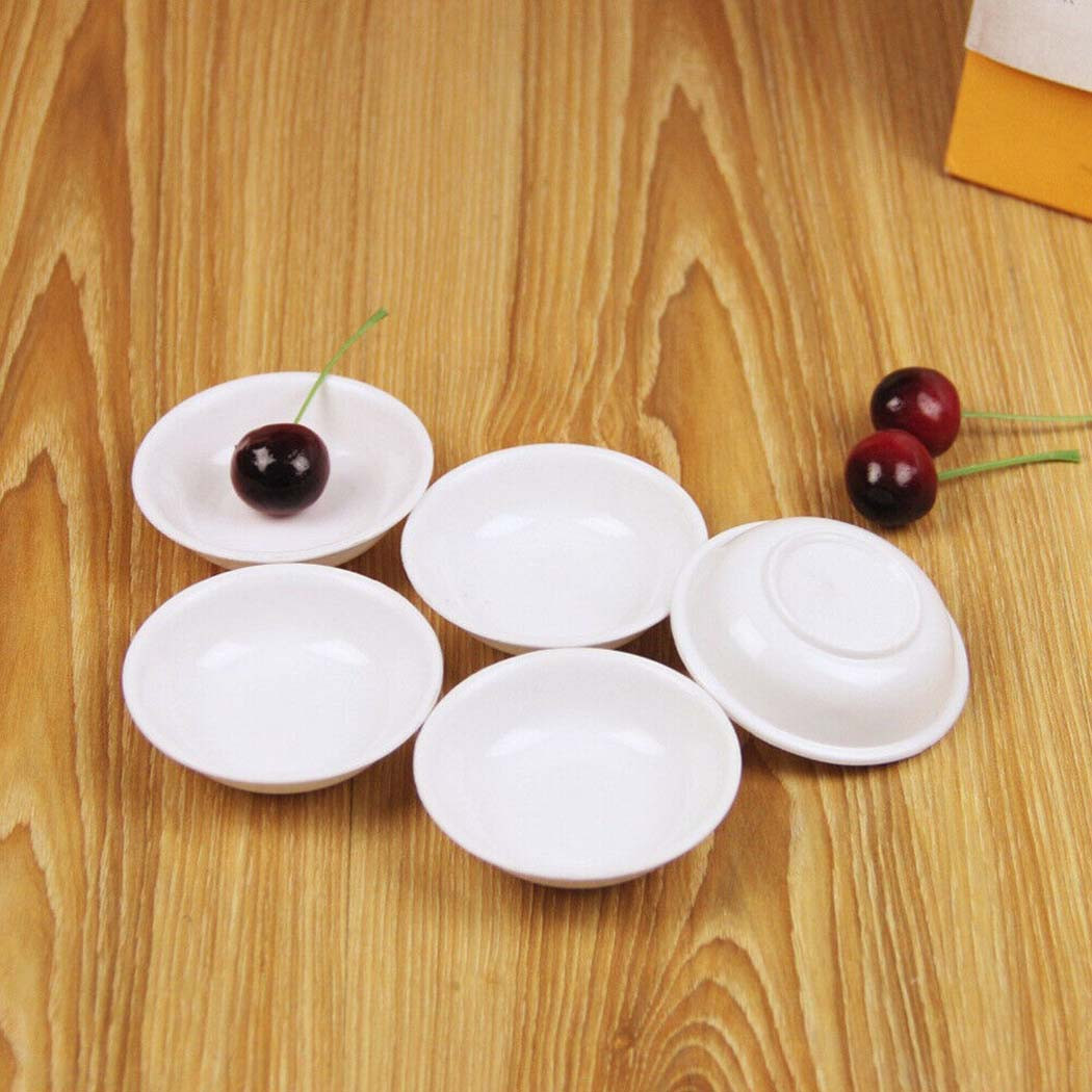 5pcs White Plastic Sauce Dishe - Sauce Dipping Cup 评论和价格